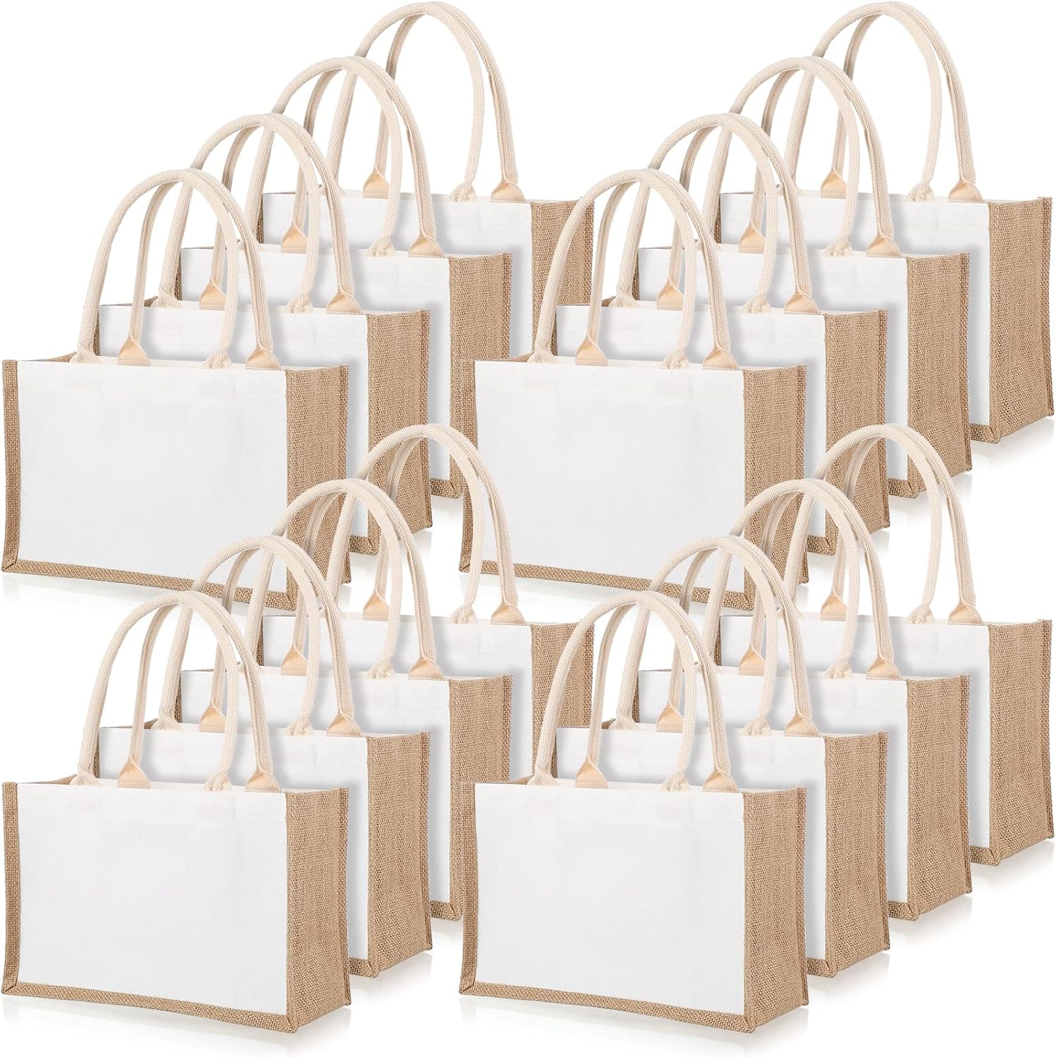 16 Pack Burlap Tote Bags Jute  - Women Bags For Eid review and price