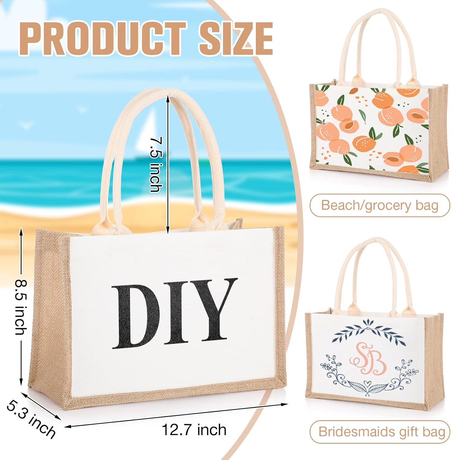 16 Pack Burlap Tote Bags Jute  - Women Bags For Eid review and price