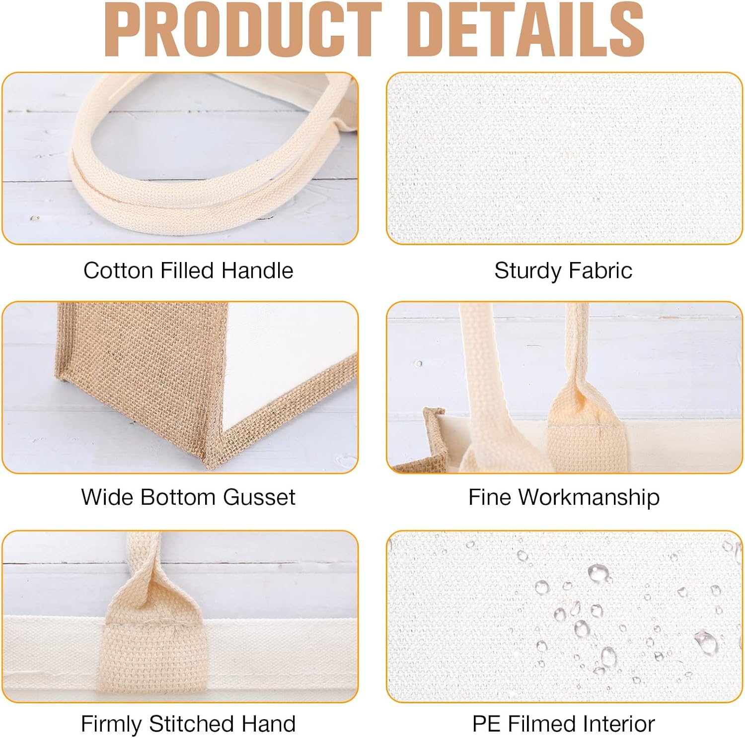 16 Pack Burlap Tote Bags Jute  - Women Bags For Eid review and price