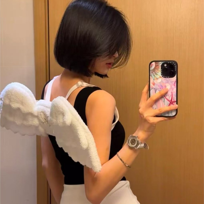 JIAERDI Sweet White Angel Wing - Women Bags White review and price
