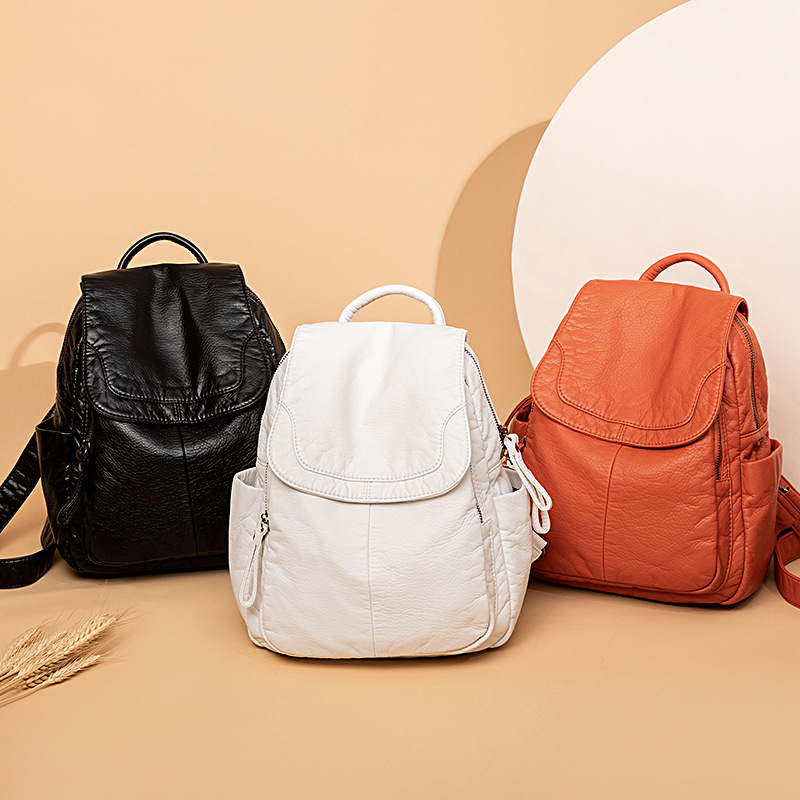 Women's Backpack White Washed  - Women Bags White review and price