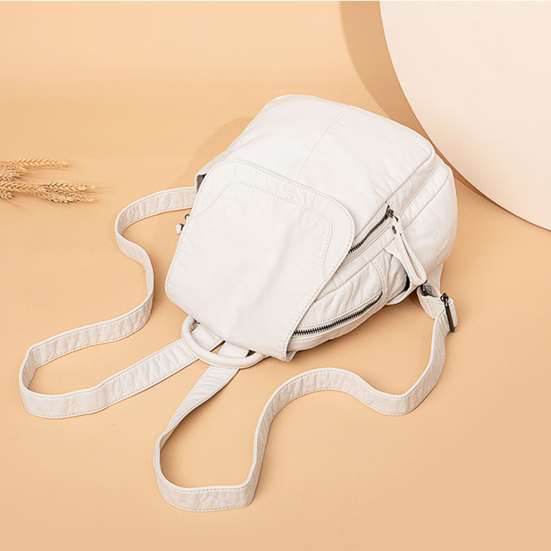 Women's Backpack White Washed  - Women Bags White review and price