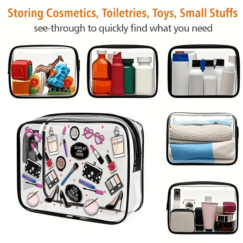 1pc Clear Makeup Bag Transpare - Women Bags For Airport review and price