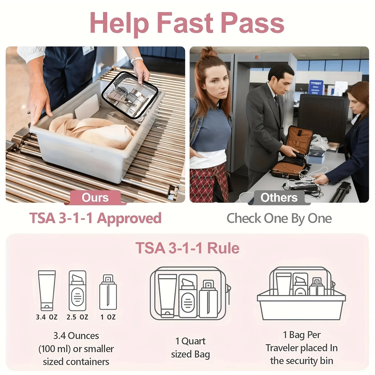 1pc Clear Makeup Bag Transpare - Women Bags For Airport review and price